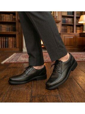 Bostonian Men’s Leather Flexlite Lightweight Shock Absorbing Black Lace Up Shoes